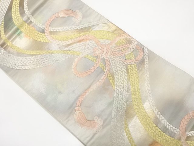 組紐模様織り出し　袋帯